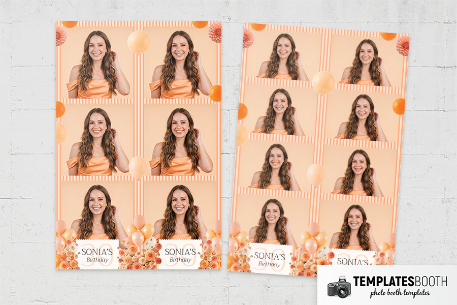 Orange Party Photo Booth Template Preview