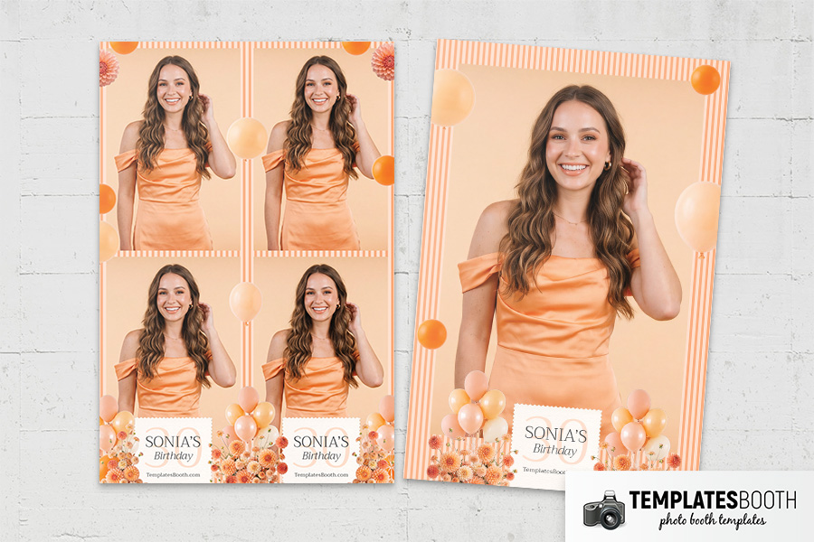 Orange Party Photo Booth Template Preview