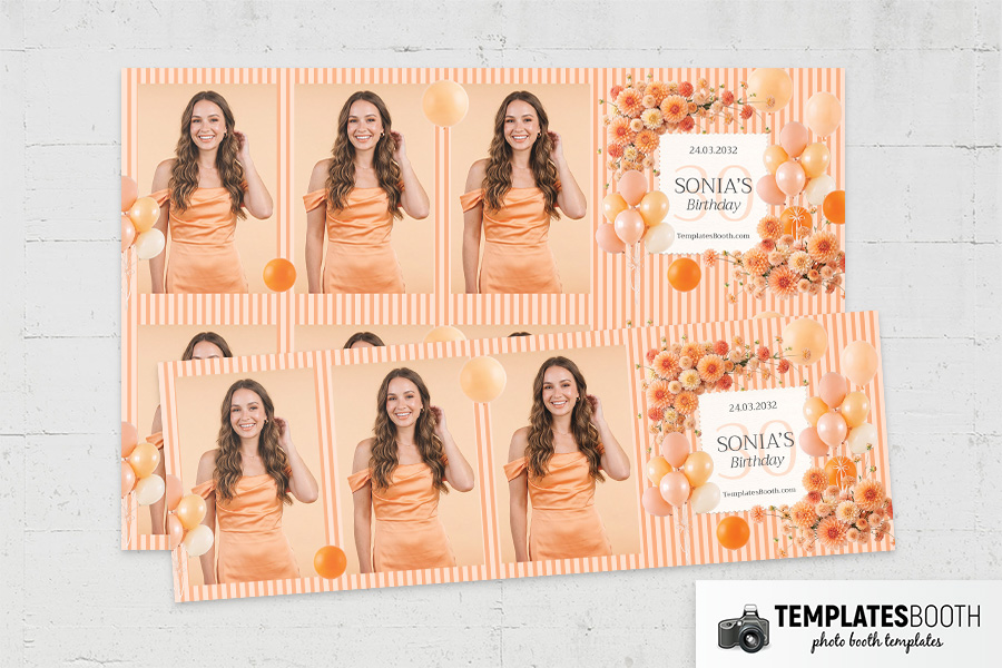 Orange Party Photo Booth Template Preview