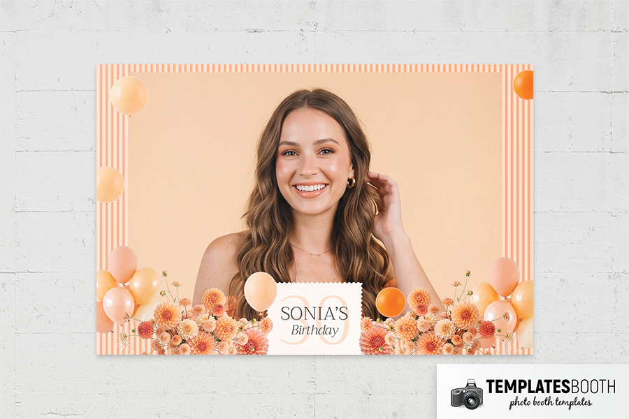 Orange Party Photo Booth Template Preview