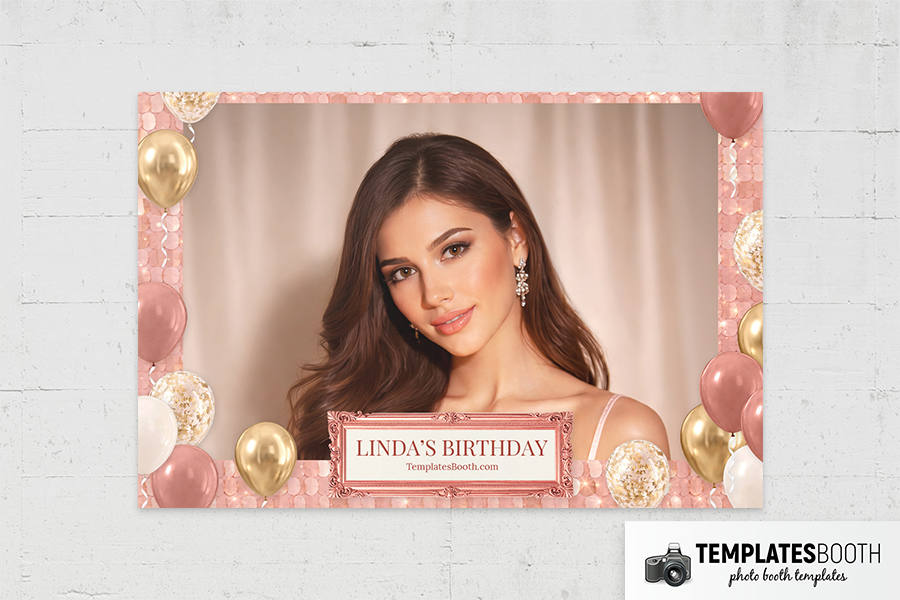 Pink Gold Party Photo Booth Template Preview