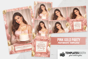 Pink Gold Party Photo Booth Template