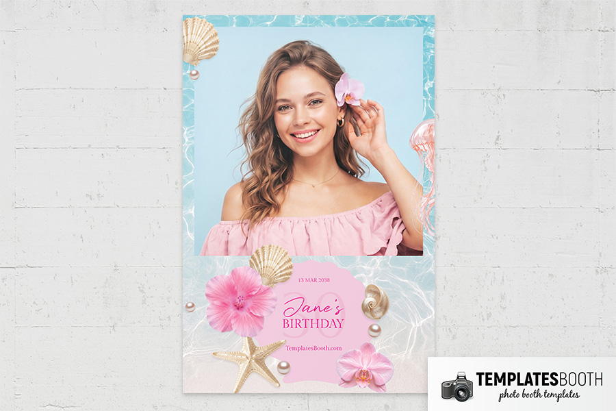 Summer Party Photo Booth Template Preview