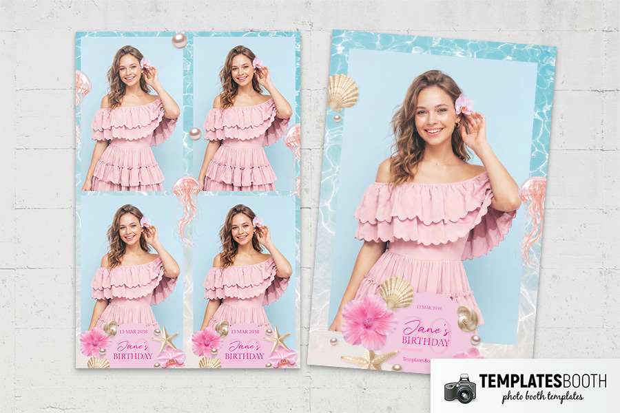 Summer Party Photo Booth Template Preview
