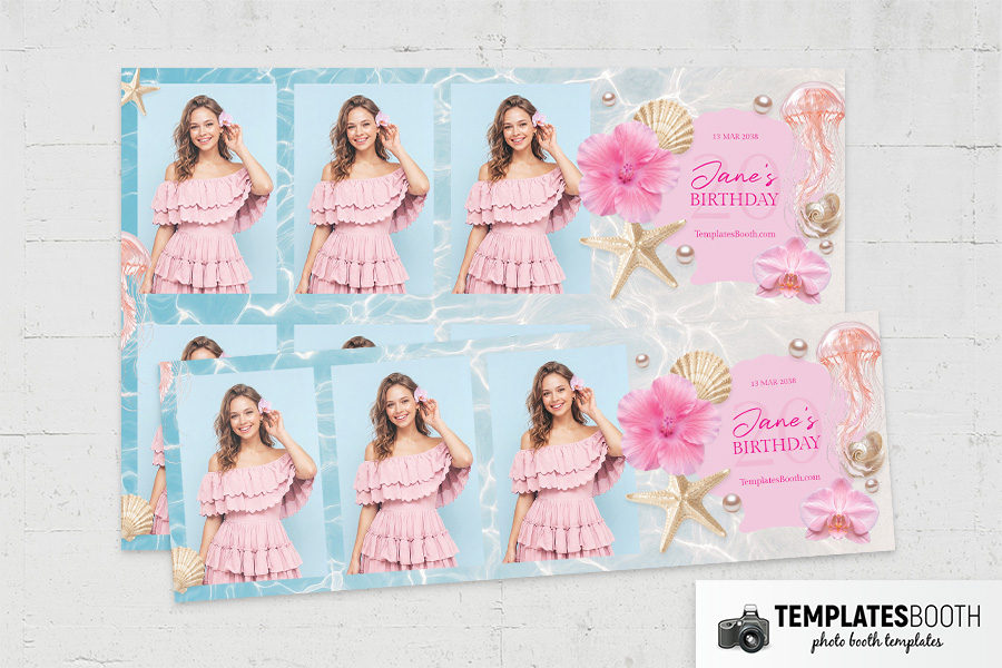 Summer Party Photo Booth Template Preview