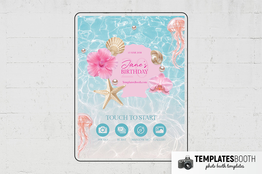 Summer Party Photo Booth Template Preview