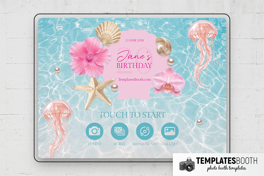 Summer Party Photo Booth Template Preview