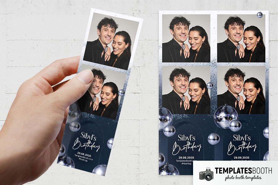 Blue Party Photo Booth Template Preview