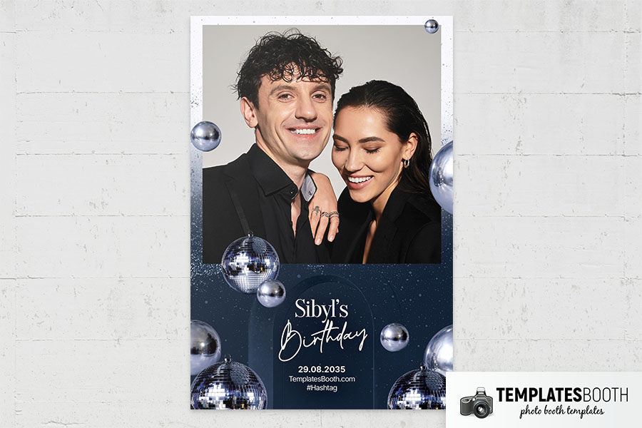 Blue Party Photo Booth Template Preview