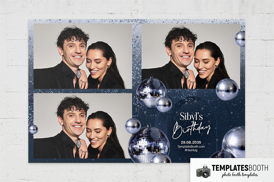 Blue Party Photo Booth Template Preview
