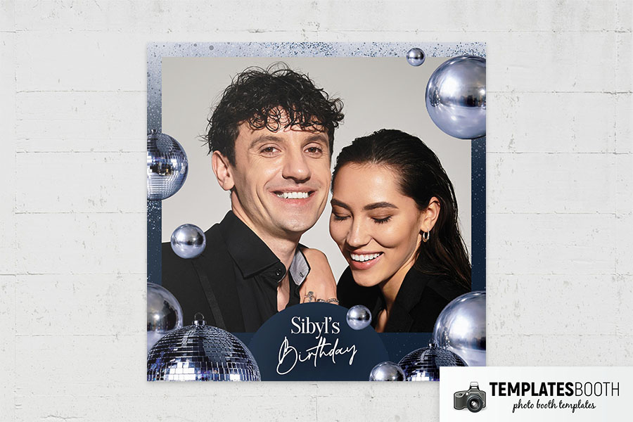 Blue Party Photo Booth Template Preview