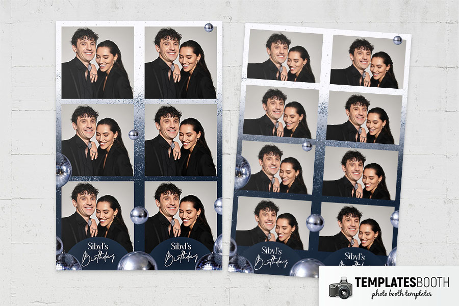 Blue Party Photo Booth Template Preview