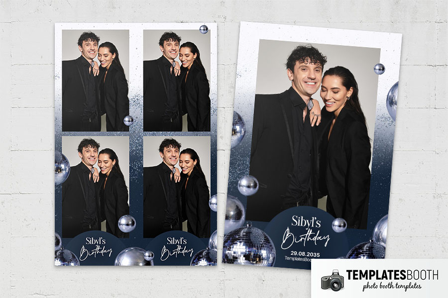 Blue Party Photo Booth Template Preview