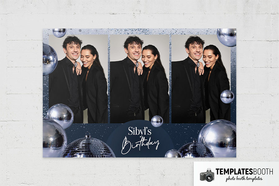Blue Party Photo Booth Template Preview