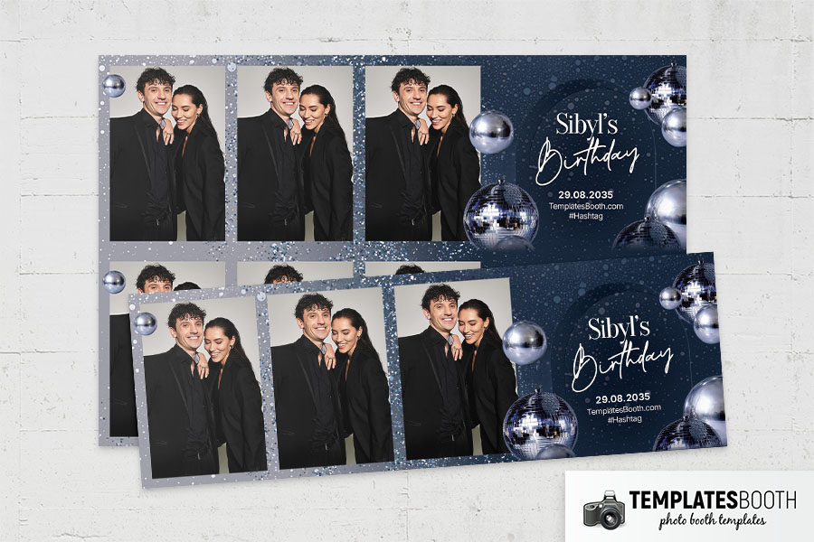 Blue Party Photo Booth Template Preview