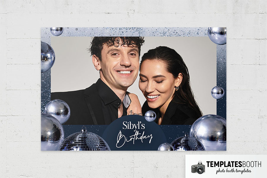 Blue Party Photo Booth Template Preview