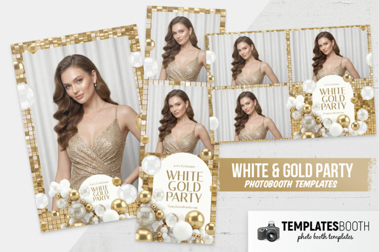 White & Gold Party Photo Booth Template