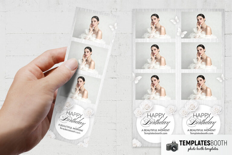 White Party Photo Booth Template Preview