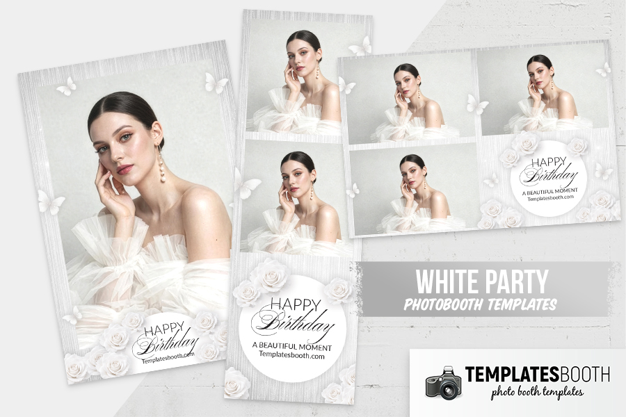 White Party Photo Booth Template