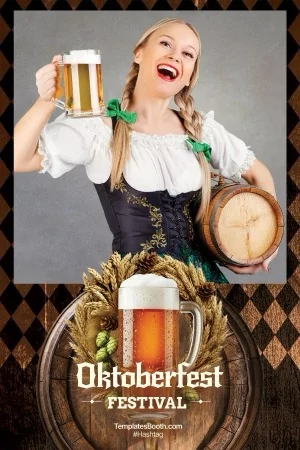 Oktoberfest-Fotobox-Vorlage – 4x6-Postkarte (Hochformat)