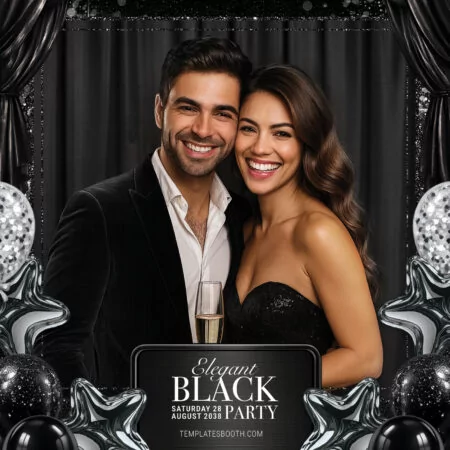 Black Party Photo Booth Template