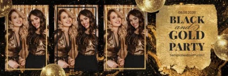 Black and Gold Party Photo Booth Template