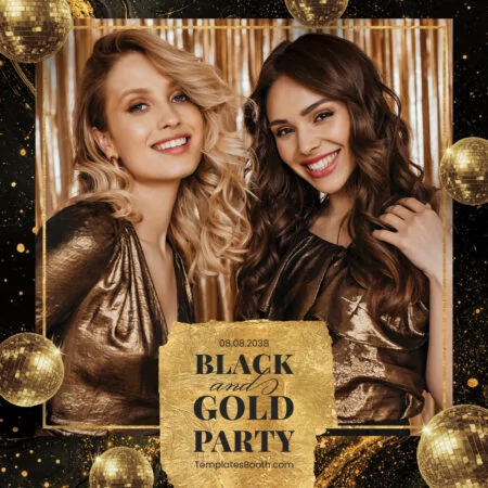 Black and Gold Party Photo Booth Template