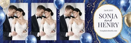 Blue Gold Party Photo Booth Template