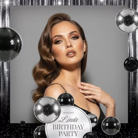 Black & Silver Party Photo Booth Template