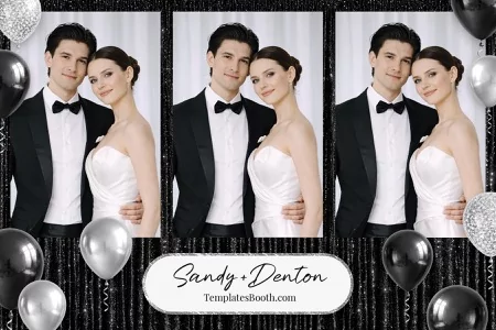 Black Silver Party Photo Booth Template