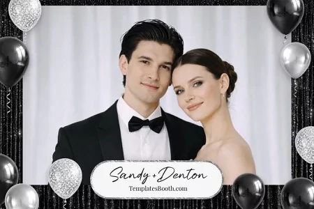 Black Silver Party Photo Booth Template