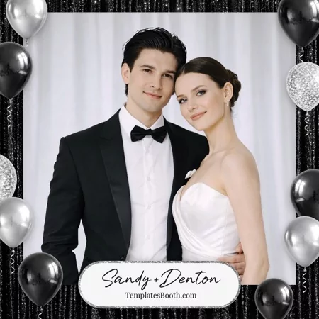 Black Silver Party Photo Booth Template