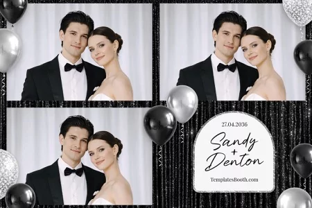 Black Silver Party Photo Booth Template