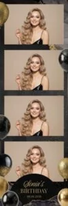 Black & Gold Party Photo Booth Template 2x6 Strip