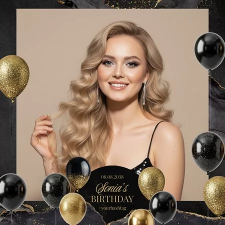 Black & Gold Party Photo Booth Template
