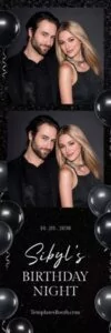 Black Party Photo Booth Template 2x6 Strip