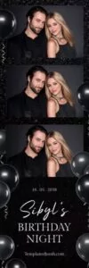 Black Party Photo Booth Template 2x6 Strip