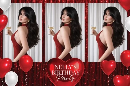 Red Party Photo Booth Template