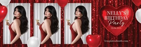 Red Party Photo Booth Template