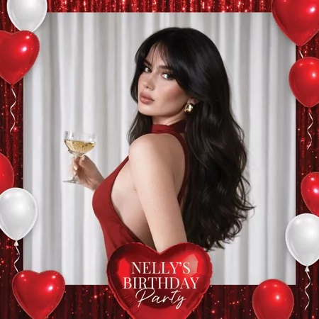 Red Party Photo Booth Template
