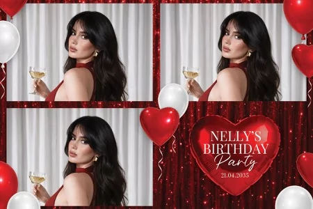 Red Party Photo Booth Template