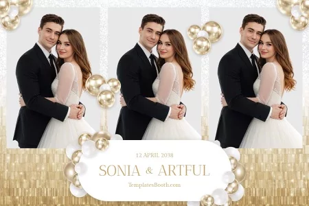 White Gold Party Photo Booth Template