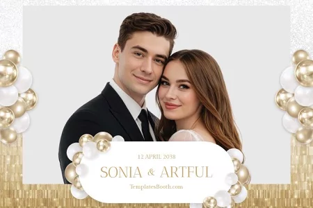 White Gold Party Photo Booth Template