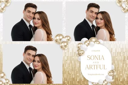 White Gold Party Photo Booth Template