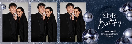 Modèle de photomaton pour fête bleue