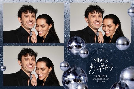 Modèle de photomaton pour fête bleue