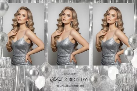 Silver Party Photo Booth Template
