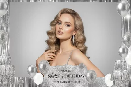 Silver Party Photo Booth Template