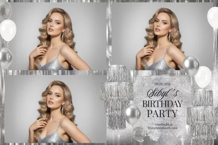 Silver Party Photo Booth Template