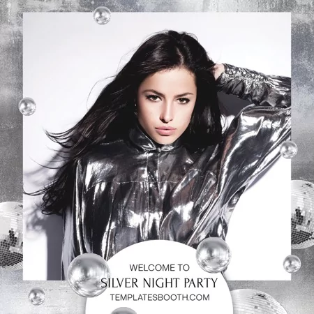 Silver Party Photo Booth Template